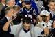 GLENDALE, AZ - FEBRUARY 01: Tom Brady #12 of the New England Patriots celebrates with his son Benjamin after defeating the Seattle Seahawks during Super Bowl XLIX at University of Phoenix Stadium on February 1, 2015 in Glendale, Arizona. The Patriots def
