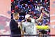 GLENDALE, AZ - FEBRUARY 01: Julian Edelman #11 of the New England Patriots celebrates with the Vince Lombardi Trophy after defeating the Seattle Seahawks 28-24 to win Super Bowl XLIX at University of Phoenix Stadium on February 1, 2015 in Glendale, Ariz