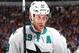 VANCOUVER, BC - FEBRUARY 5: Joe Thornton #19 of the San Jose Sharks looks on from the bench during their NHL game against the Vancouver Canucks at Rogers Arena February 5, 2015 in Vancouver, British Columbia, Canada. (Photo by Jeff Vinnick/NHLI via Gett