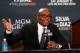 LAS VEGAS, NV - JANUARY 31: Anderson Silva speaks at a postfight news conference after a middleweight fight against Nick Diaz during UFC 183 at the MGM Grand Garden Arena on January 31, 2015 in Las Vegas, Nevada. Silva won by unanimous decision. (Photo