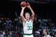BOSTON, MA - 1990: Larry Bird #33 of the Boston Celtics shoots against the Chicago Bulls during a game played circa 1990 at the Boston Garden in Boston, Massachusetts. NOTE TO USER: User expressly acknowledges and agrees that, by downloading and or using
