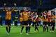 LONDON, ENGLAND - JANUARY 24: Garry Liddle and Andrew Davies of Bradford celebrate at the end of the FA Cup Fourth Round match between Chelsea and Bradford City at Stamford Bridge on January 24, 2015 in London, England. (Photo by Mike Hewitt/Getty Image