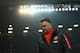 MANCHESTER, ENGLAND - FEBRUARY 11: Louis van Gaal, manager of Manchester United takes his seat during the Barclays Premier League match between Manchester United and Burnley at Old Trafford on February 11, 2015 in Manchester, England. (Photo by Michael