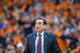 SYRACUSE, NY - FEBRUARY 14: Head coach Mike Krzyzewski of the Duke Blue Devils watches game action between the Syracuse Orange and the Duke Blue Devils on February 14, 2015 at The Carrier Dome in Syracuse, New York. Duke defeats Syracuse 80-72. (Photo