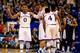 LAWRENCE, KS - FEBRUARY 21: Frank Mason III #0 of the Kansas Jayhawks reacts in the final minute of play during the game against the TCU Horned Frogs at Allen Fieldhouse on February 21, 2015 in Lawrence, Kansas. (Photo by Jamie Squire/Getty Images)