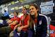DAYTONA BEACH, FL - FEBRUARY 22: (L-R) United States womens national soccer team members Abby Wambach, Christie Rampone and Kelley OHara attend the driver meeting during the NASCAR Sprint Cup Series 57th Annual Daytona 500 at Daytona International Speed