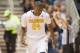 Dec 22, 2014; Berkeley, CA, USA; California Golden Bears guard Jordan Mathews (24) celebrates after making a three point shot against the Wisconsin Badgers during the second half at Haas Pavilion. The Wisconsin Badgers defeated the California Golden Bears