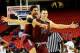 Mar 13, 2014; Atlanta, GA, USA; South Carolina Gamecocks forward Laimonas Chatkevicius (14) and forward Michael Carrera (24) react after defeating the Arkansas Razorbacks in the second round of the SEC college basketball tournament at Georgia Dome. South