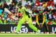AUCKLAND, NEW ZEALAND - MARCH 07: Misbah-ul-Haq of Pakistan works the ball away for a single during the 2015 ICC Cricket World Cup match between South Africa and Pakistan at Eden Park on March 7, 2015 in Auckland, New Zealand. (Photo by Hannah Peters/Get
