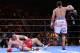 LAS VEGAS, NV - MARCH 07: Robert Guerrero (red trunks) is knocked down by Keith Thurman (white trunks) during a Premier Boxing Champions bout in the MGM Grand Garden Arena on March 7, 2015 in Las Vegas, Nevada. (Photo by Harry How/Getty Images)