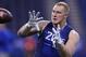 Feb 20, 2015; Indianapolis, IN, USA; Minnesota Golden Gophers tight end Maxx Williams catches a pass during the 2015 NFL Combine at Lucas Oil Stadium. Mandatory Credit: Brian Spurlock-USA TODAY Sports
