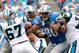 CHARLOTTE, NC - SEPTEMBER 14: Ndamukong Suh #90 of the Detroit Lions pass rushes against Ryan Kalil #67 of the Carolina Panthers during their game at Bank of America Stadium on September 14, 2014 in Charlotte, North Carolina. The Panthers won 24-7. (Pho