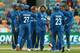 HOBART, AUSTRALIA - MARCH 11: Lasith Malinga of Sri Lanka celebrates with his team mates after taking the wicket of Kyle Coetzer of Sri Lanka during the 2015 Cricket World Cup match between Sri Lanka and Scotland at Bellerive Oval on March 11, 2015 in Ho