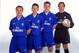 14 Mar 2001: (from left to right) Chelsea players Dennis Wise, Jon Harley, John Terry, and Mark Bosnich help launch the new Chelsea kit for next season during the Umbro Commission press conference held at Stamford Bridge, in London. \ Mandatory Credit: J