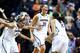 NASHVILLE, TN - APRIL 08: Stefanie Dolson #31 of the Connecticut Huskies celebrates with her teammate Kaleena Mosqueda-Lewis #23 and Saniya Chong #12 after defeating the Notre Dame Fighting Irish 79 to 58 in the NCAA Women's Final Four Championship at Br