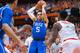 SYRACUSE, NY - FEBRUARY 14: Tyus Jones #5 of the Duke Blue Devils looks to pass the ball during the second half against the Syracuse Orange on February 14, 2015 at The Carrier Dome in Syracuse, New York. Duke defeats Syracuse 80-72. (Photo by Brett Car