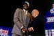 TORONTO - JUNE 28: NBA Commissioner David Stern and Minnesota Timberwolves first round draft pick Kevin Garnett pose for a photo at the 1995 NBA draft on June 28, 1995 at the Air Canada Centre in Toronto, Ontario, Canada. NOTE TO USER: User expressly ac