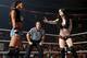 AJ Lee and Paige before their match at SummerSlam.