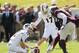 COLLEGE STATION, TX - NOVEMBER 01: Justin Manton #17 of the Louisiana Monroe Warhawks connects for a 23 yard field goal opiut of the hold of Brayle Brown #12 at Kyle Field on November 1, 2014 in College Station, Texas. (Photo by Bob Levey/Getty Images)