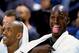 MINNEAPOLIS - 1998: Kevin Garnett #21 of the Minnesota Timberwolves has a laugh on the bench with teammate Stephon Marbury during a 1998 NBA game at the Target Center in Minneapolis, Minnesota. NOTE TO USER: User expressly acknowledges that, by downloadi