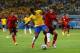 FORTALEZA, BRAZIL - JUNE 17: Jo of Brazil is challenged by Hector Moreno of Mexico during the 2014 FIFA World Cup Brazil Group A match between Brazil and Mexico at Castelao on June 17, 2014 in Fortaleza, Brazil. (Photo by Michael Steele/Getty Images)
