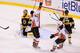 BOSTON, MA - MARCH 26: Ryan Getzlaf #15 and Corey Perry #10 of the Anaheim Ducks celebrate an overtime goal against the Boston Bruins at the TD Garden on March 28, 2015 in Boston, Massachusetts. (Photo by Steve Babineau/NHLI via Getty Images)