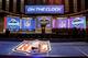 May 8, 2014; New York, NY, USA; A general view of a helmet, NFL shield, stage, and podium before the start of the 2014 NFL Draft at Radio City Music Hall. Mandatory Credit: Adam Hunger-USA TODAY Sports