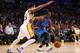 LOS ANGELES, CA - APRIL 12: Rajon Rondo #9 of the Dallas Mavericks dirives against Jabari Brown #15 of the Los Angeles Lakers at Staples Center on April 12, 2015 in Los Angeles, California. NOTE TO USER: User expressly acknowledges and agrees that, by d