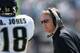 JACKSONVILLE, FL - SEPTEMBER 11: Wide receiver Matt Jones #18 of the Jacksonville Jaguars is congratulated by head coach Jack Del Rio after a play against the Seattle Seahawks at ALLTEL Stadium on September 11, 2005 in Jacksonville, Florida. The Jaguars