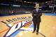 OKLAHOMA CITY, OK - MAY 01: Oklahoma City Head Coach Billy Donovan is welcomed to Chesapeake Energy Arena for the first time on May 01, 2015 at the Chesapeake Energy Arena in Oklahoma City, Oklahoma. NOTE TO USER: User expressly acknowledges and agrees th