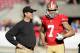 Jim Harbaugh with Colin Kaepernick in 2014.