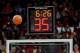 LAS VEGAS, NV - NOVEMBER 15: A detail image of a backboard, shot clock, game clock and a basketball during a game between the Nebraska-Omaha Mavericks and the UNLV Rebels at the Thomas & Mack Center on November 15, 2013 in Las Vegas, Nevada. (Photo by E