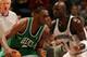 MINNEAPOLIS - JANUARY 30: Al Jefferson #7 of the Boston Celtics looks to make a move around Kevin Garnett #21 of the Minnesota Timberwolves January 30, 2006 at the Target Center in Minneapolis, Minnesota. NOTICE TO USER: User expressly acknowledges and