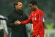 ISTANBUL, TURKEY - FEBRUARY 26: Brendan Rodgers manager of Liverpool shakes hands with Raheem Sterling of Liverpool after defeat in a penalty shoot out during the UEFA Europa League Round of 32 second leg match between Besiktas JK and Liverpool FC on Feb