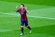 Messi scored two as Barcelona celebrated their title win.