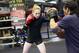 NEW YORK, NY - APRIL 04: Female boxer Heather Hardy spars with her coach Devon Cormack at Gleason's Gym on April 4, 2012 in New York City. Hardy, a 30 year old single mother who wants to turn pro, has been boxing seriously for two years after discovering