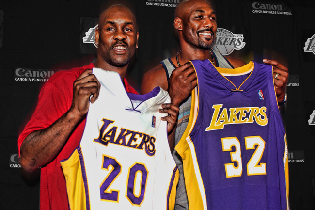 Lakers sign Gary Payton and Karl Malone, two future Hall of Famers