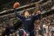 INDIANAPOLIS, IN - APRIL 12: Mitch McGary #33 of the Oklahoma City Thunder warms up before the game against the Indiana Pacers during the game on April 12, 2015 at Bankers Life Fieldhouse in Indianapolis, Indiana. NOTE TO USER: User expressly acknowledges