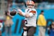 Dec 21, 2014; Charlotte, NC, USA; Cleveland Browns quarterback Brian Hoyer (6) throws the ball during the second quarter against the Carolina Panthers at Bank of America Stadium. Mandatory Credit: Jeremy Brevard-USA TODAY Sports