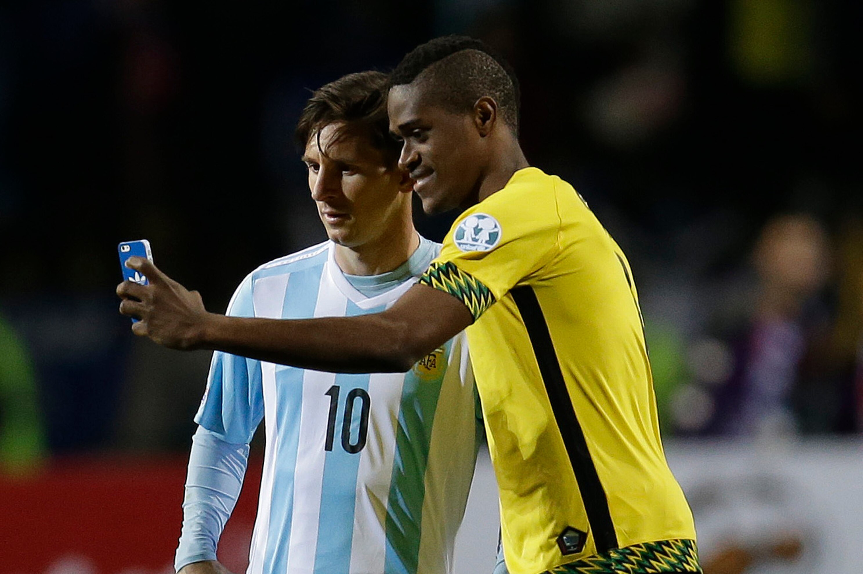 Jamaica S Deshorn Brown Grabs A Selfie With Lionel Messi After Defeat Bleacher Report Latest News Videos And Highlights