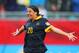 MONCTON, NB - JUNE 21: Samantha Kerr of Australia celebrates victory after the FIFA Women's World Cup 2015 round of 16 match between Brazil and Australia at Moncton Stadium on June 21, 2015 in Moncton, Canada. Australia reach the quarter finals with a 1-