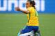 MONCTON, NB - JUNE 21: Marta #10 of Brazil reacts in the second half against Australia during the FIFA Women's World Cup 2015 round of 16 match between Brazil and Australia at Moncton Stadium on June 21, 2015 in Moncton, Canada. (Photo by Elsa/Getty Imag