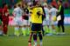 EDMONTON, AB - JUNE 22: Carolina Arias #17 and Ingrid Vidal #7 of Colombia react after the 2-0 loss to the United States in the FIFA Women's World Cup 2015 Round of 16 match at Commonwealth Stadium on June 22, 2015 in Edmonton, Canada. (Photo by Kevin C