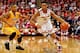 COLUMBUS, OH - DECEMBER 13: D'Angelo Russell #0 of the Ohio State Buckeyes drives the ball past Corban Collins #3 of the Morehead State Eagles during the second half at Value City Arena on December 13, 2014 in Columbus, Ohio. Ohio State defeated Morhead