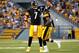 PITTSBURGH, PA - AUGUST 16: Markus Wheaton #11 celebrates his touchdown with Ben Roethlisberger #7 of the Pittsburgh Steelers during the second quarter against the Buffalo Bills at Heinz Field on August 16, 2014 in Pittsburgh, Pennsylvania. (Photo by Ju