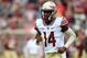 TALLAHASSEE, FL - APRIL 11: De'Andre Johnson #14 of the Gold team runs to the sideline following a rushing touchdown against the Garnet team during Florida State's Garnet and Gold spring game at Doak Campbell Stadium on April 11, 2015 in Tallahassee, Flo