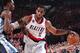 PORTLAND, OR - APRIL 27: LaMarcus Aldridge #12 of the Portland Trail Blazers drives to the basket against the Memphis Grizzlies in Game Four of the Western Conference Quarterfinals during the 2015 NBA Playoffs on April 27, 2015 at the Moda Center in Port