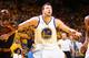 OAKLAND, CA - JUNE 14: David Lee #10 of the Golden State Warriors boxes out James Jones #1 of the Cleveland Cavaliers during Game Five of the 2015 NBA Finals on June 14, 2015 at Oracle Arena in Oakland, California. NOTE TO USER: User expressly acknowledge