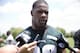 DeMarco Murray answers questions after an Eagles practice in June.