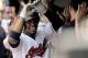 Jul 29, 2015; Cleveland, OH, USA; Cleveland Indians shortstop Francisco Lindor (12) celebrates after hitting a three-run home run during the sixth inning against the Kansas City Royals at Progressive Field. Mandatory Credit: Ken Blaze-USA TODAY Sports